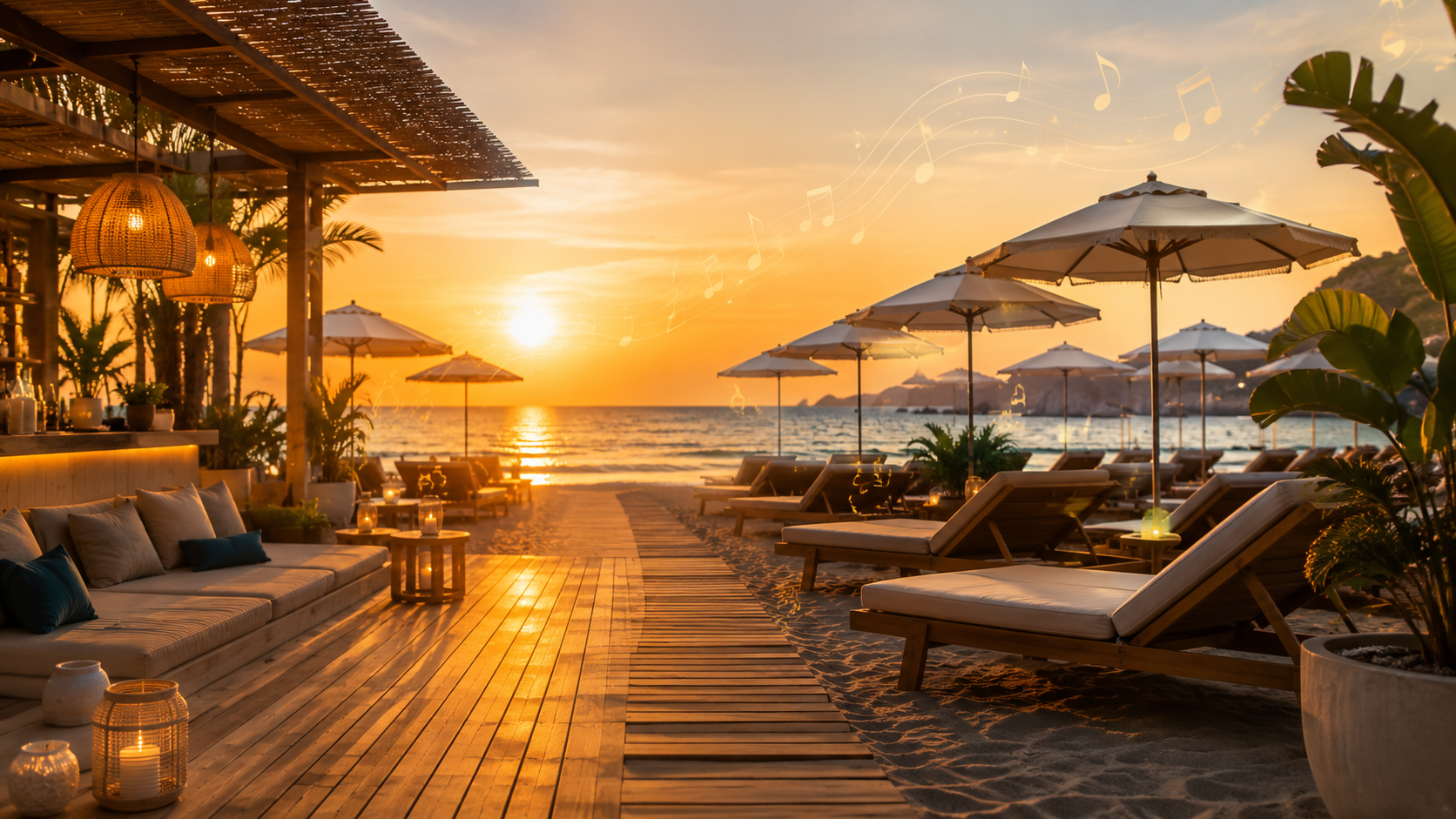 Stabilimento balneare con ombrellone e vista sul mare